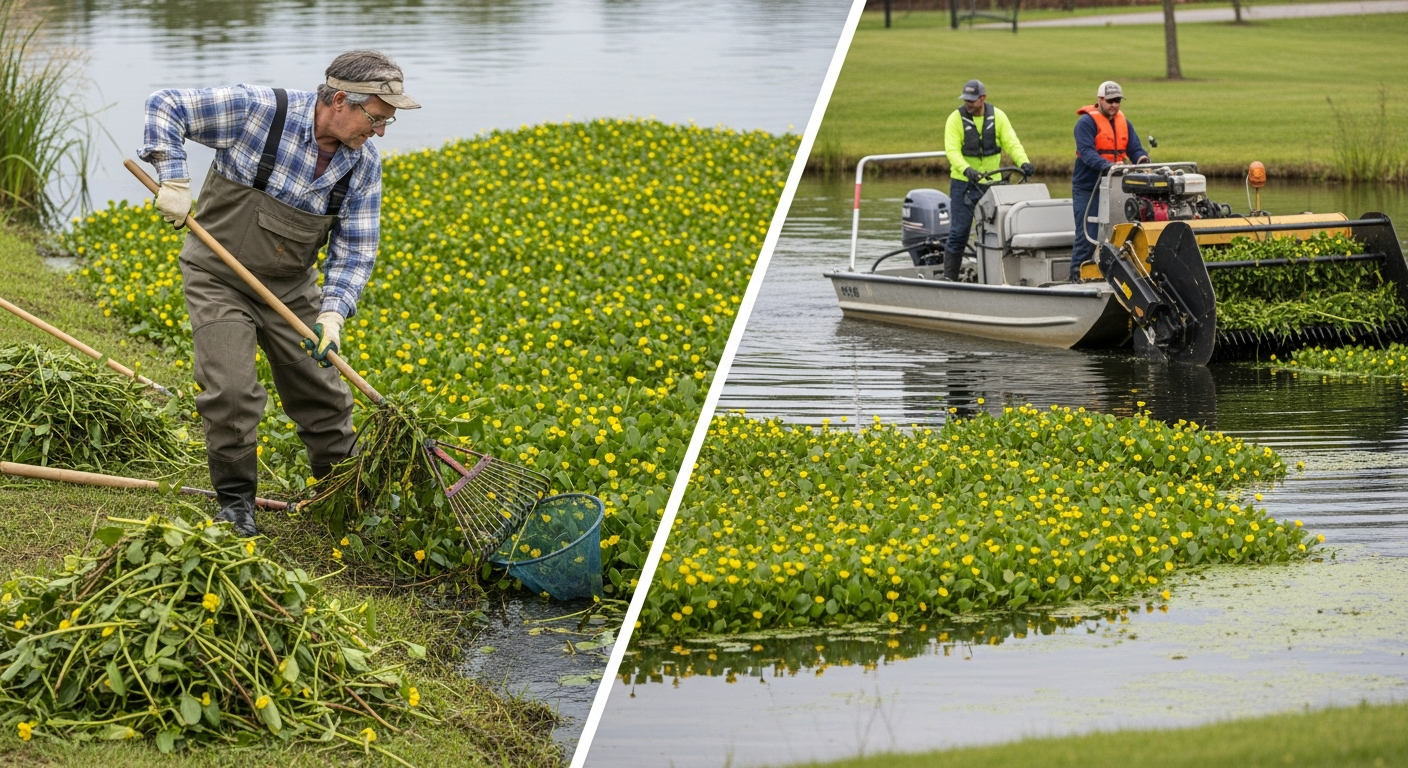 DIY homeowner removing water primrose versus professional crew cost comparison