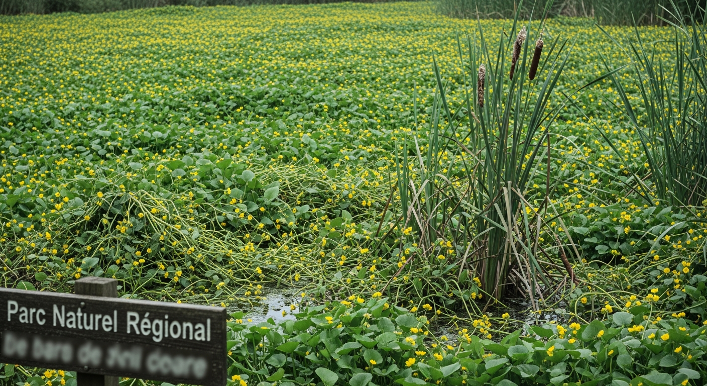 Ludwigia peploides invading European river system in France, Mediterranean wetland