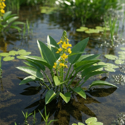 Ludwigia peploides plant growing in shallow water