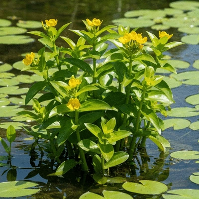 Ludwigia peploides growing in a freshwater wetland