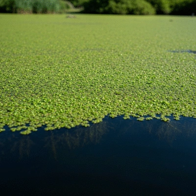 Dense mats of Ludwigia peploides covering a water surface, blocking sunlight and impacting native species